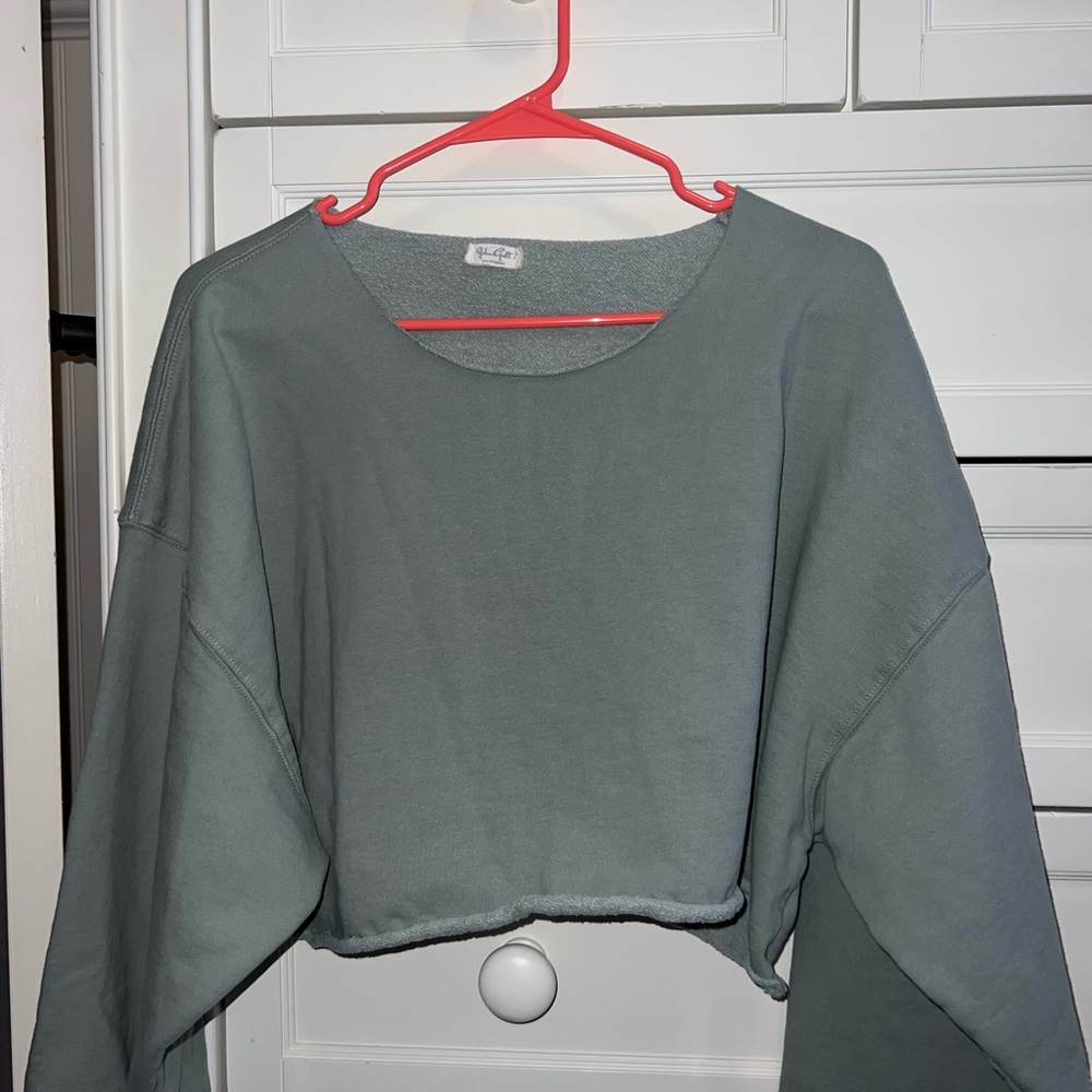 John Galt cropped mint crew neck